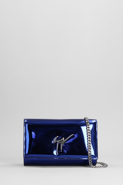 Giuseppe Zanotti Cleopatra Clutch In Blue Leather
