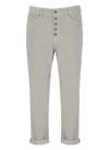 Dondup High Waist Tailored Trousers With Rolled Cuffs In Grey
