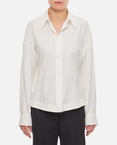 Bottega Veneta Pinstripe Cotton Poplin Shirt In Beige