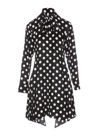 Versace Polka Dot Sleeved Midi Dress In Black