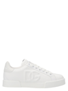 Dolce & Gabbana White Calfskin Portofino Sneakers In White