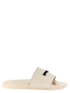 Palm Angels 20mm New Logo Rubber Pool Slides In White/black
