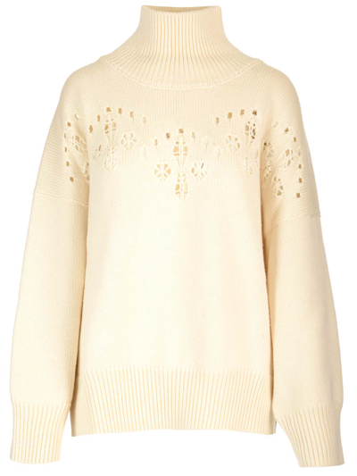 Chloé Generous Turtleneck Knit In White