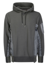 Sacai Sponge Sweat X Nylon Twill Hoodie Sweatshirt In 339