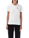 Comme Des Garçons Play Logo Short-sleeved T-shirt In White