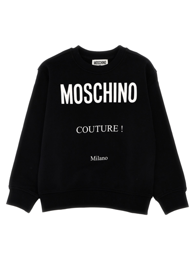 Moschino Kids' Logo-print Cotton Sweatshirt In Black