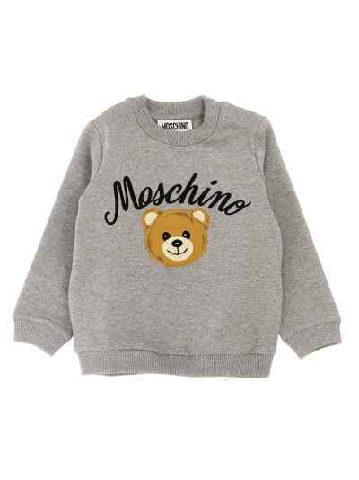 Moschino Babies' Teddy Sweatshirt In Gray
