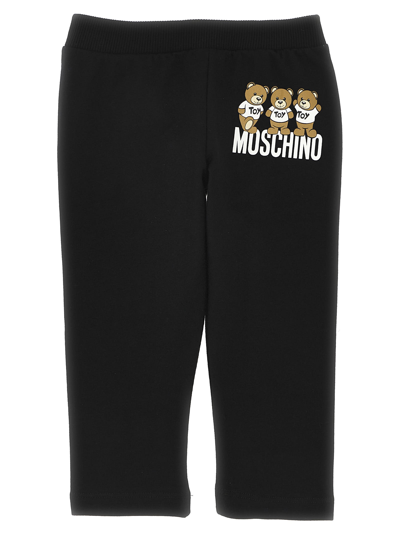 Moschino Babies' Teddy Print Joggers In Black