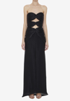 Costarellos Brigitta Lurex Georgette Dress In Black