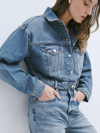 Reformation Jori Cropped Denim Jacket In Lugano