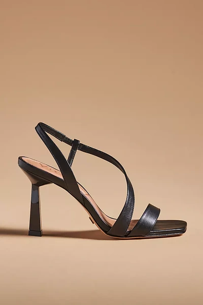 Vicenza Asymmetrical Strappy Heels In Black