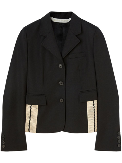 Palm Angels Side-embellished Fitted Blazer In Black