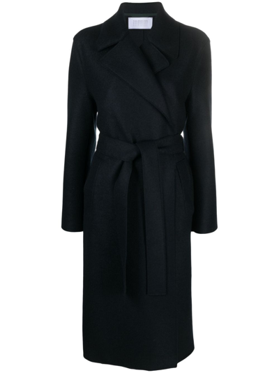 Harris Wharf London Tied-waist Virgin-wool Coat In Blue