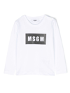 Msgm Logo-print Cotton Sweatshirt In White