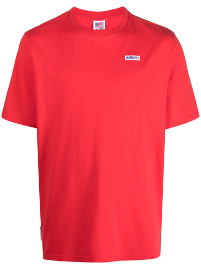 Autry Logo-print Cotton T-shirt In Red