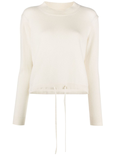 Liska Cashmere Drawstring-hem Jumper In 20300 Ivory