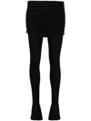Blumarine Skirt-overlay Skinny Trousers In Black