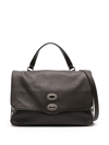 Zanellato Large Postina Leather Tote Bag In Brown