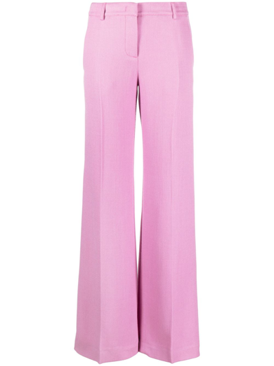 Etro Pressed-crease Flared Trousers In Pink