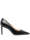 Stuart Weitzman Stuart 75 Patent Leather Pumps In Black