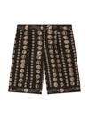 Dolce & Gabbana Coin-print Silk Shorts In Brown