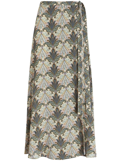 Etro Graphic-print Long Skirt In Multicolor