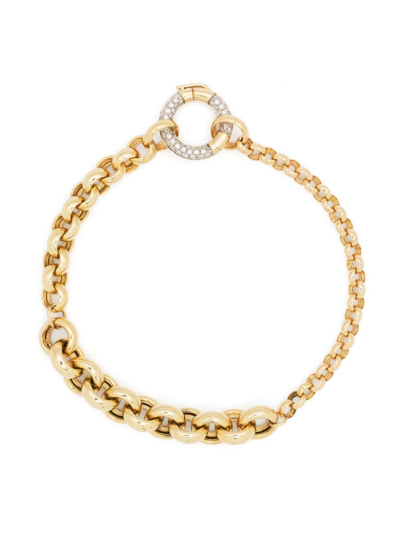 Yvonne Léon 18kt Yellow Gold Jaseron Diamond Chain Bracelet