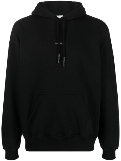 Société Anonyme Logo-embroidered Drawstring Hoodie In Black