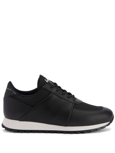 Giuseppe Zanotti Jimi Running Leather Sneakers In Black