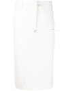 Jacquemus Caraco Tie-detailed Canvas Midi Skirt In White
