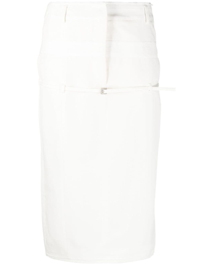 Jacquemus La Jupe Caraco Midi Skirt In White