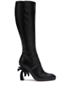 PALM ANGELS PALM-HEEL LEATHER KNEE BOOTS