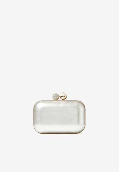 Jimmy Choo Cloud Pearl And Crystal Clutch In Ivory