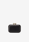 Jimmy Choo Cloud Pearl And Crystal Clutch In Satin In Black
