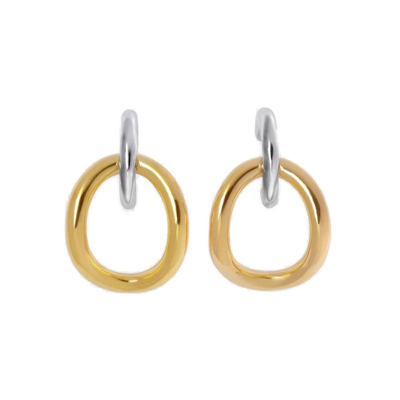 Charlotte Chesnais Inner Naho Gold-vermile And Silver-plated Earrings In Metallic