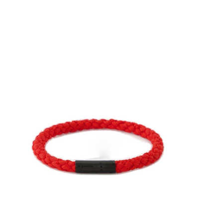 Le Gramme Orlebar Brown 5g Braided Cord And Dlc-coated Titanium Bracelet In Red