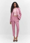 Mango Fitted Suit Jacket Pink