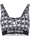 Palm Angels Palm Tree-print Cropped Top In Schwarz