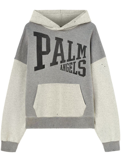 Palm Angels Hoodie Mit Logo-print In Grey