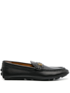 BALLY LOGO-PLAQUE LEATHER LOAFERS