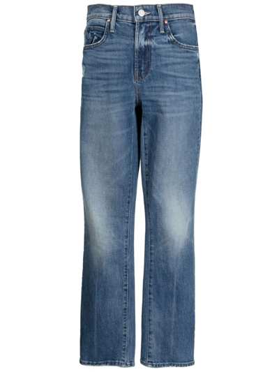 Mother Rascal Mid-rise Cropped Jeans In Blau