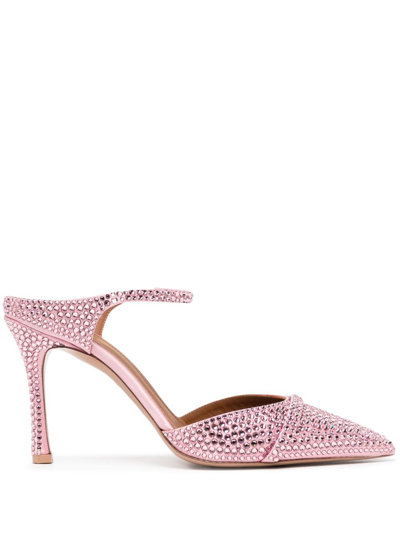 Malone Souliers Uma 90mm Crystal-embellished Mules In Rosa