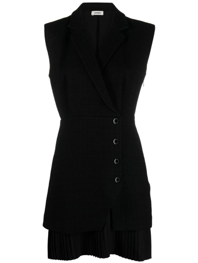 Sandro Alexandrie Tweed Minidress In Black