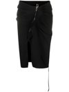 RICK OWENS DRKSHDW ZIP-DETAIL PENCIL SKIRT