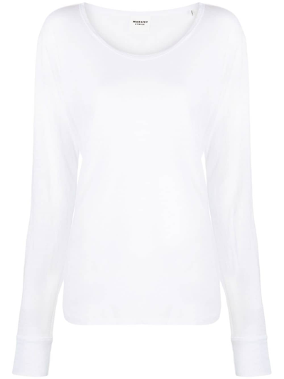 Marant Etoile Drop-shoulder Round-neck T-shirt In Weiss