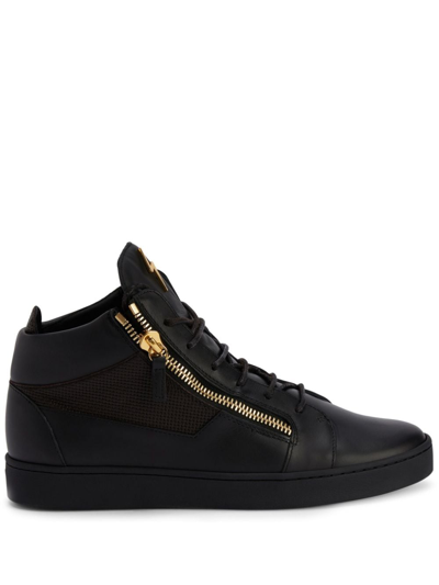 Giuseppe Zanotti Frankie Leather High-top Sneakers In Schwarz