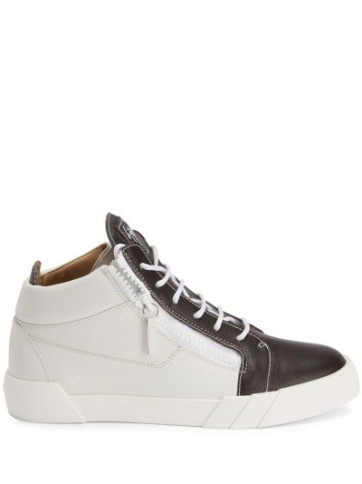 Giuseppe Zanotti Frankie Colour-block Leather Sneakers In Weiss