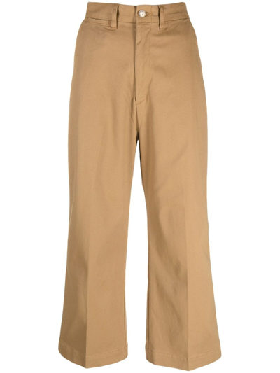 Polo Ralph Lauren High-waisted Cropped Trousers In Nude