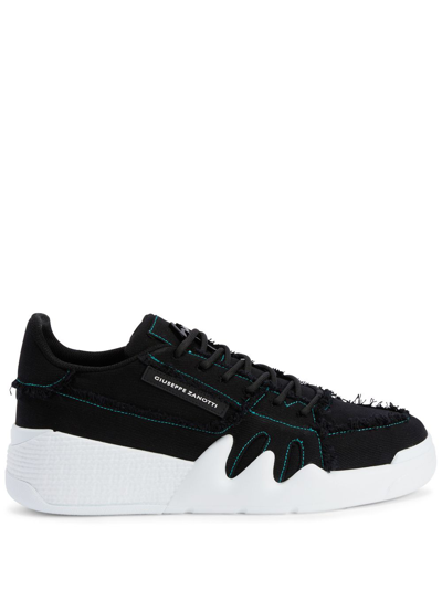 Giuseppe Zanotti Talon Cotton Low-top Sneakers In Schwarz