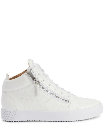 Giuseppe Zanotti Kriss Logo-patch High-top Sneakers In Weiss